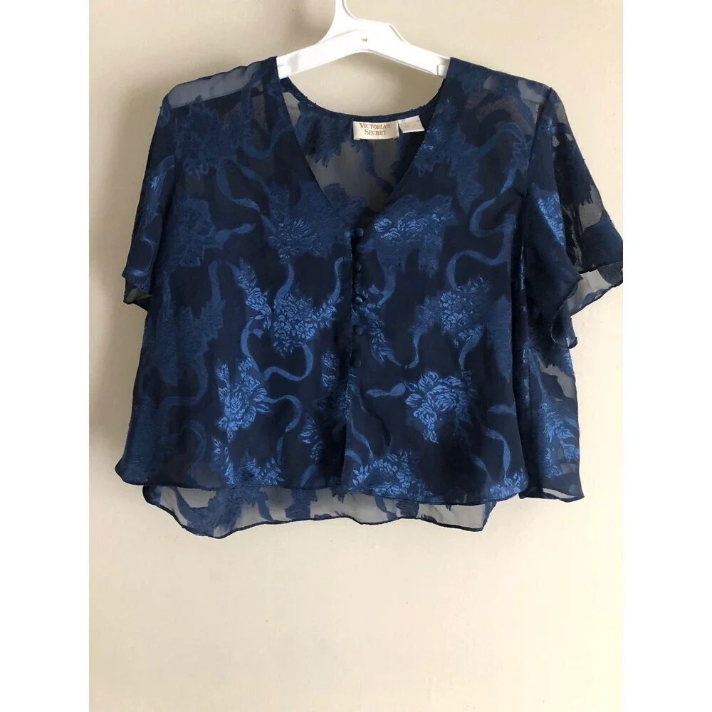 Vintage Victoria’s s Secret Sheer Floral lingerie Top small